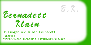 bernadett klain business card